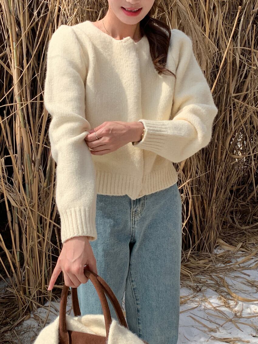【outer】ニットカーデマフラー付き　M27669
