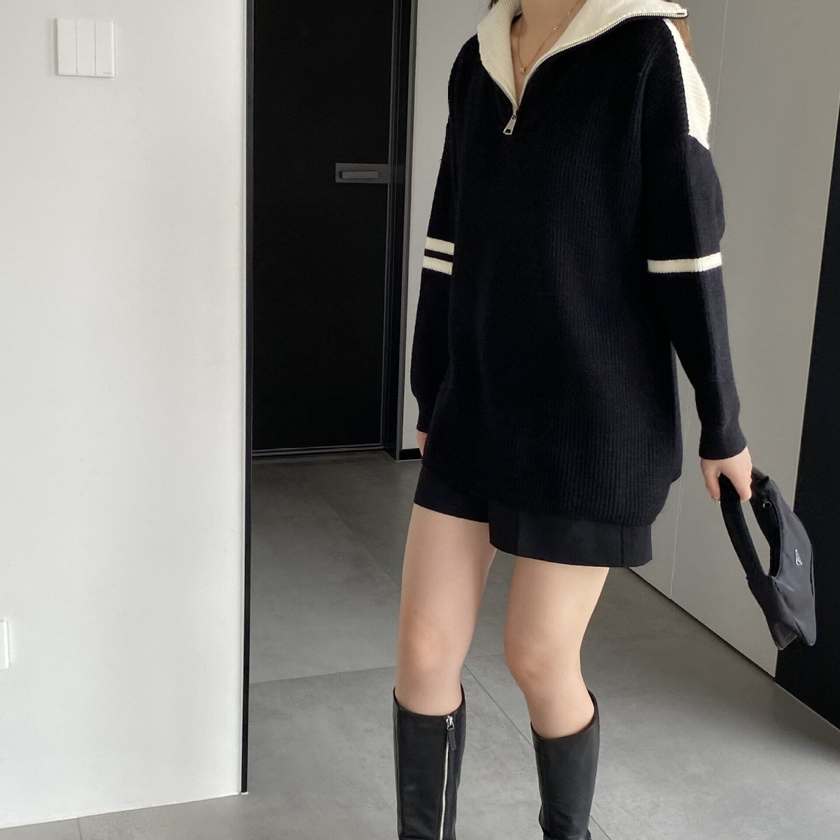 【tops】ファスナーニットセーター　M18735