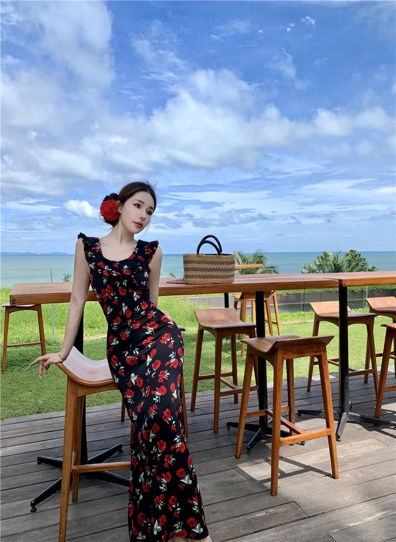 【dress】花柄キャミワンピース　M24710