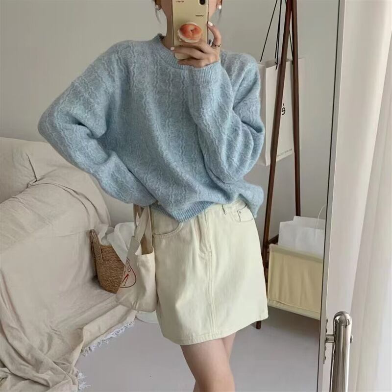 【tops】クルーネックニットセーター　M18495