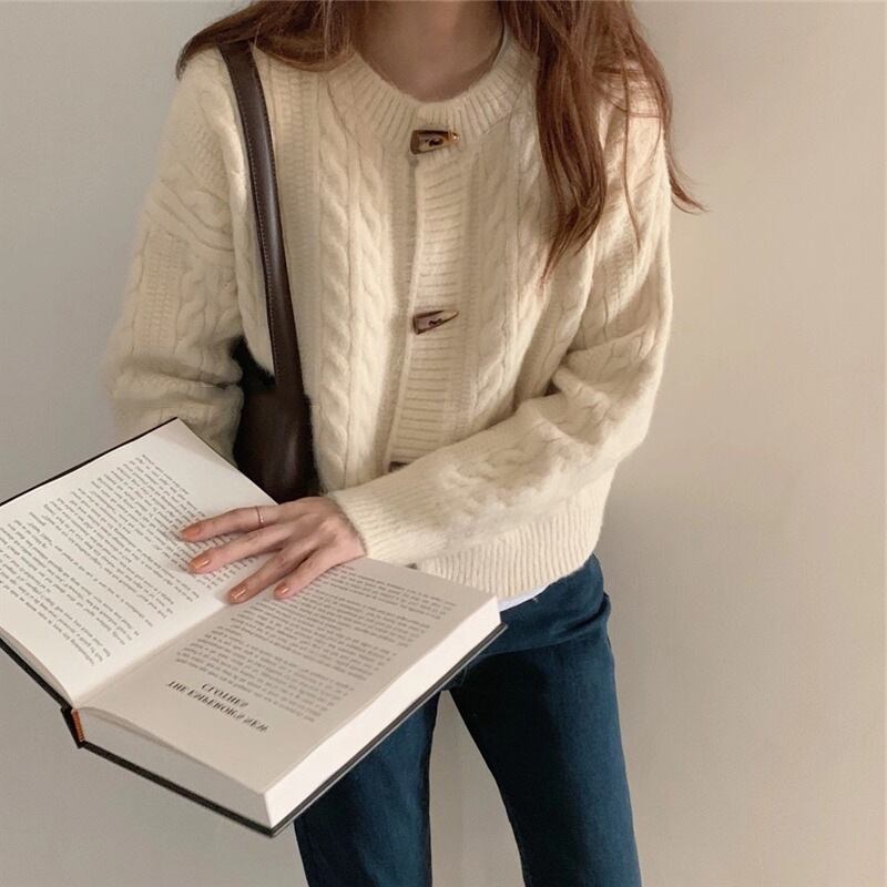 【outer】クルーネックニットカーデ　M27240
