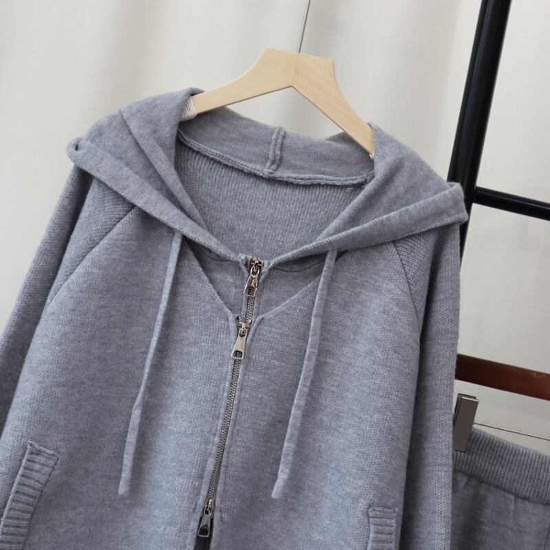 【set】切り替えニットカーデ×スカートセット　M27581