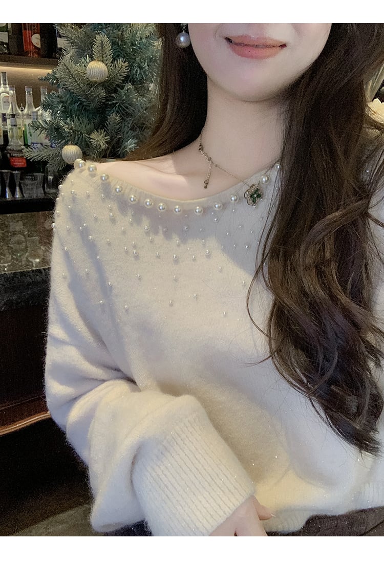 【tops】パールニットトップス　N2882