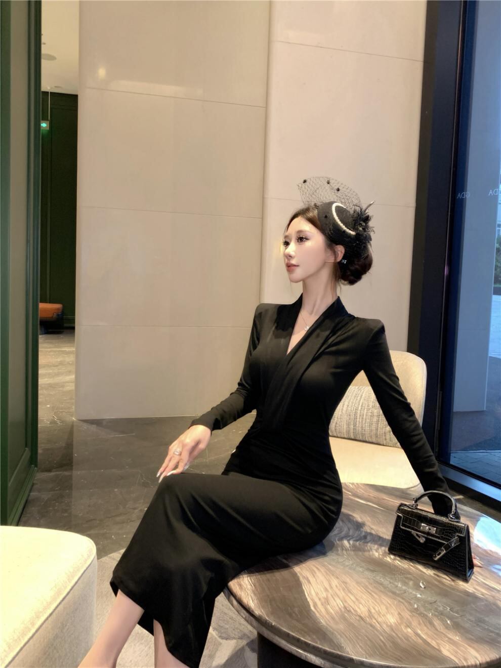 【dress】タイトロングワンピース Q7758