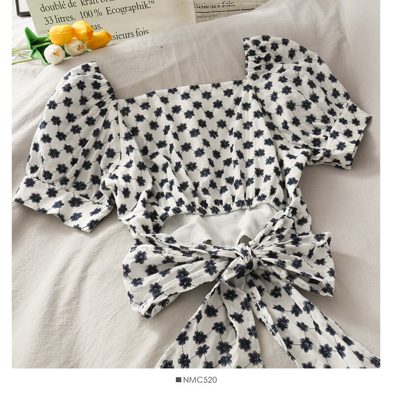 【tops】VネックリボンブラウスG20613