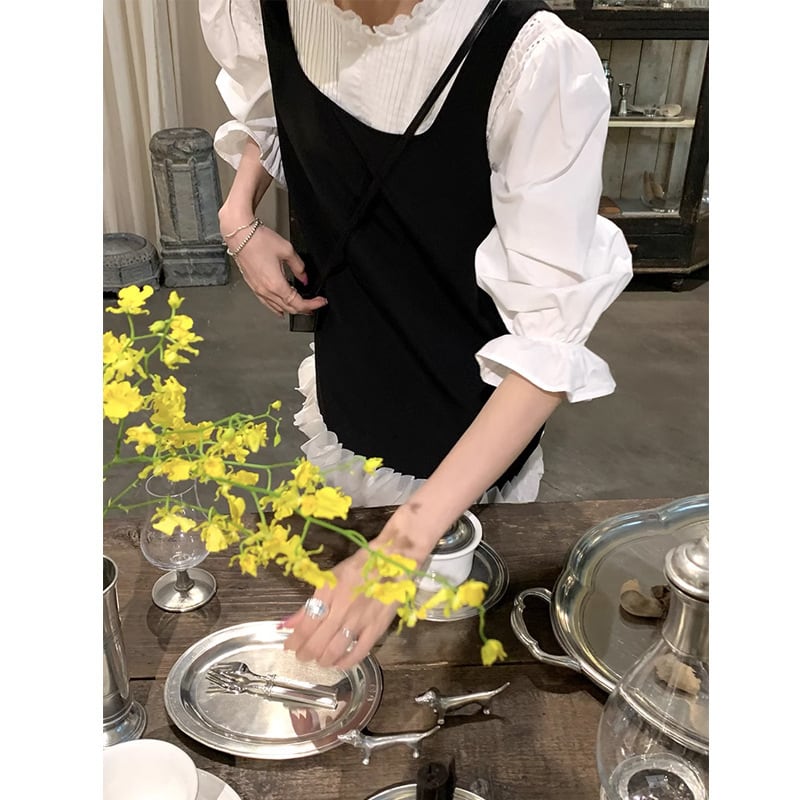 【dress】ベスト切り替えワンピース　M24185