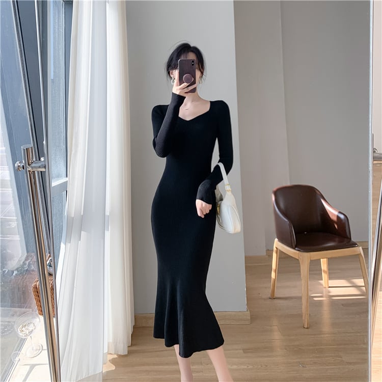 【dress】マーメイドニットワンピース　M28024