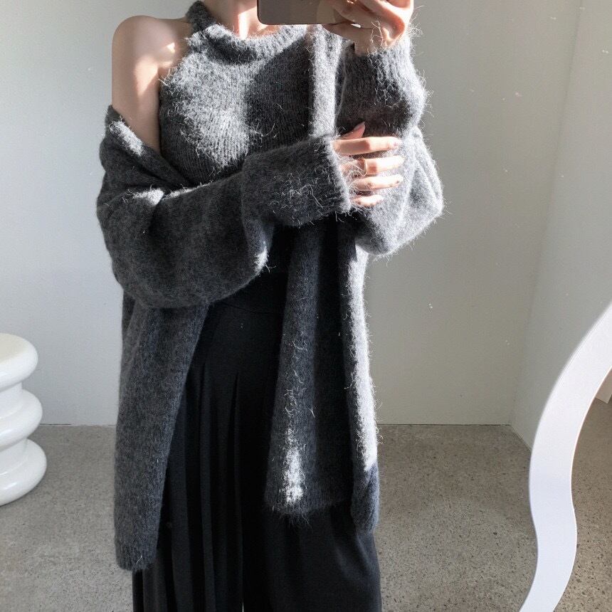 【set】ノースリーブトップス×カーディガンセット Q6597