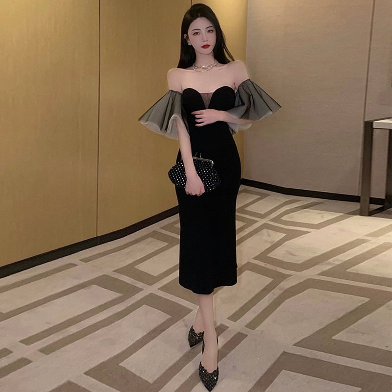 【dress】チュールデートワンピース　M25201