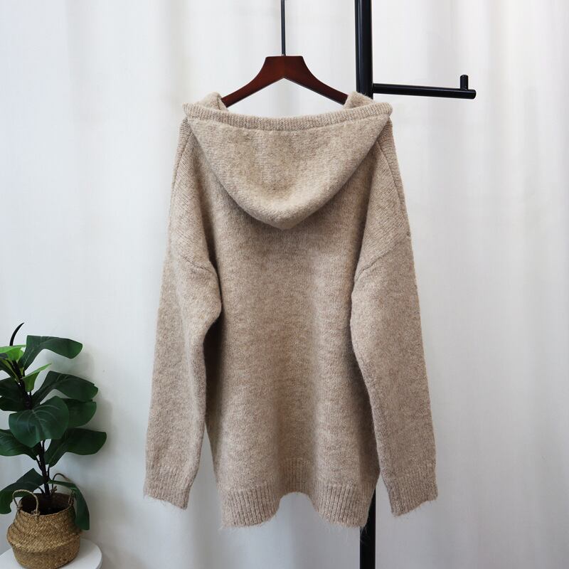【tops】フード付きニットセーター　M28593