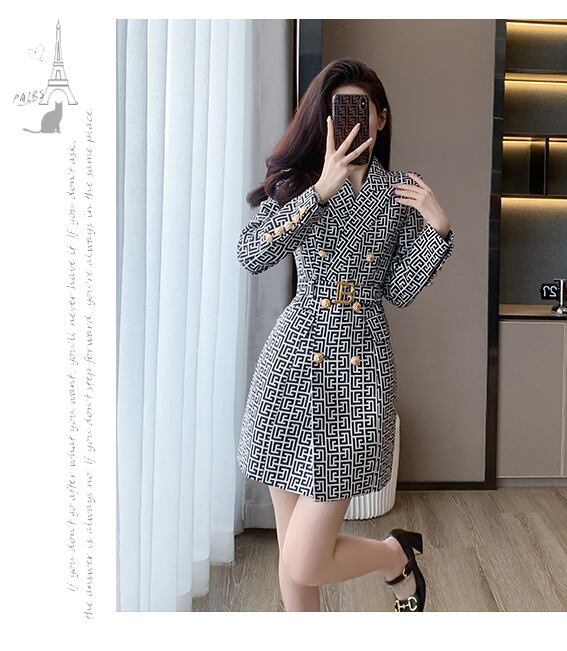【dress】長袖ツイードスーツワンピース G17855