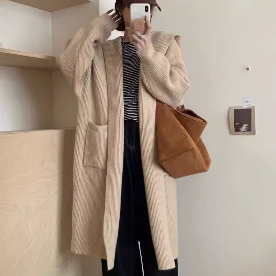【outer】ロング丈ニットカーデ　M25571