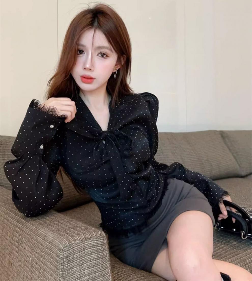 【tops】リボンレース ブラウスG21348