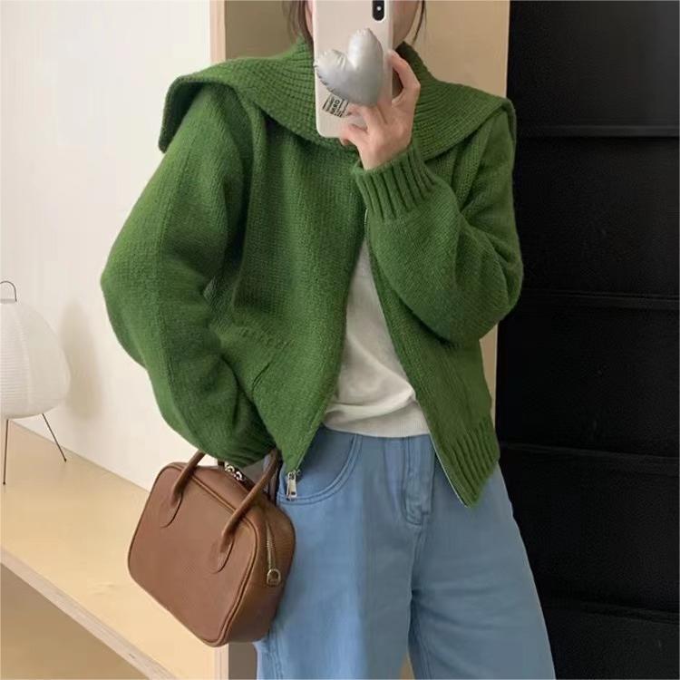【outer】ファスナーニットカーデ　M27256