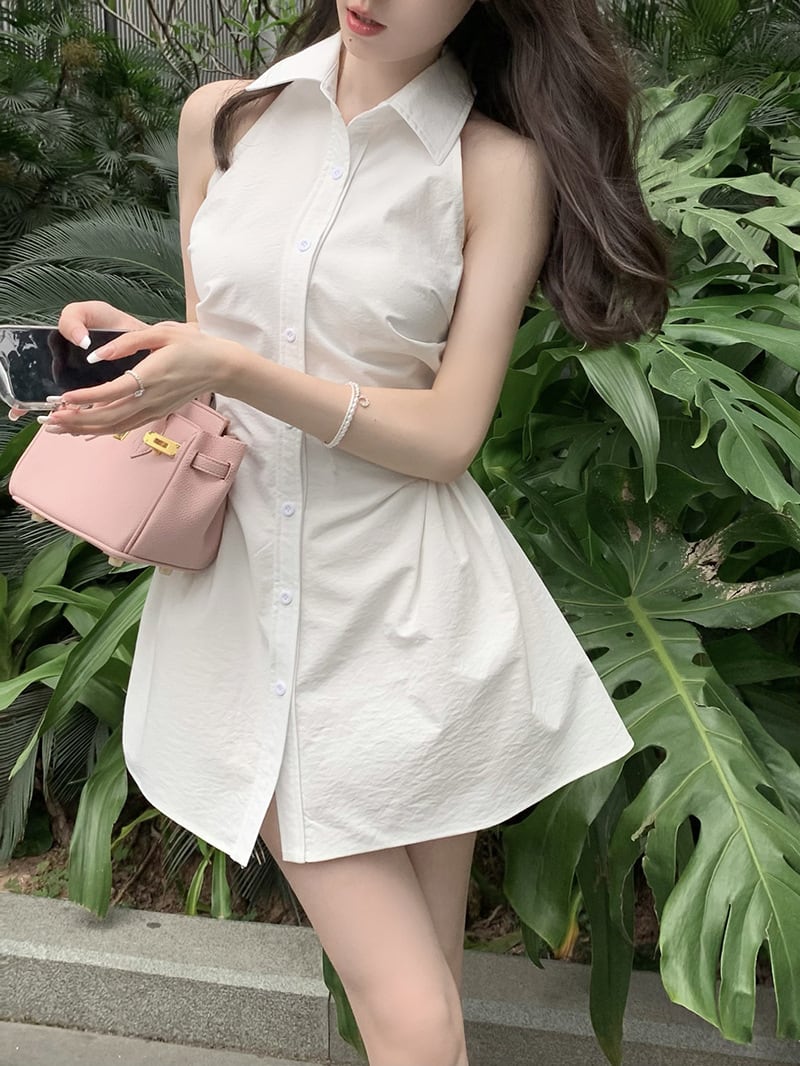 【dress】POLOネックシャツワンピース G20584