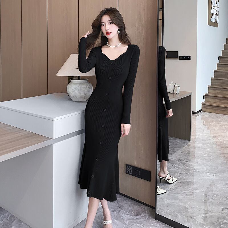 【dress】マーメイドニットワンピース　M28242