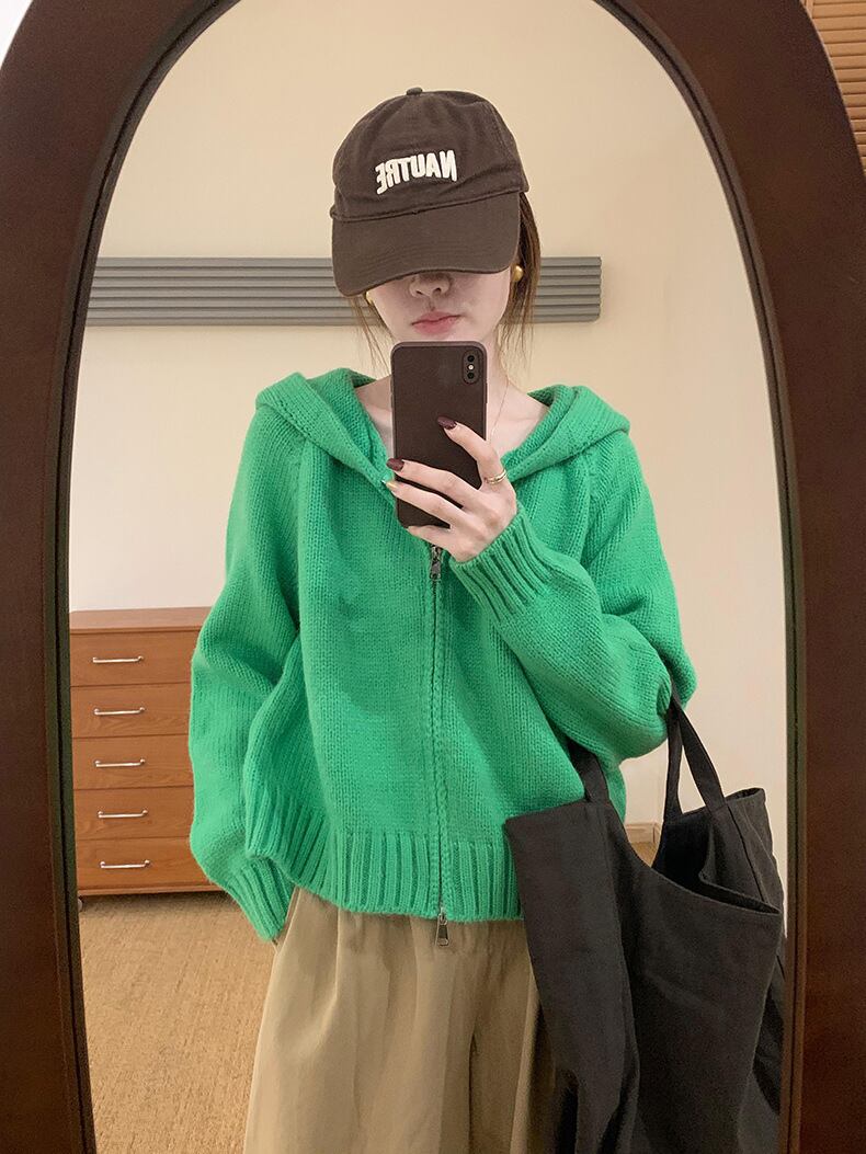 【outer】ファスナーニットカーデ　M27078