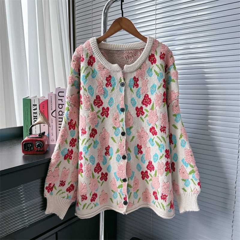【outer】刺繍ニットカーデ　M25870