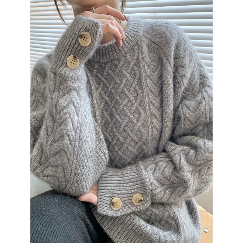 【tops】クルーネックニットセーター　M19168