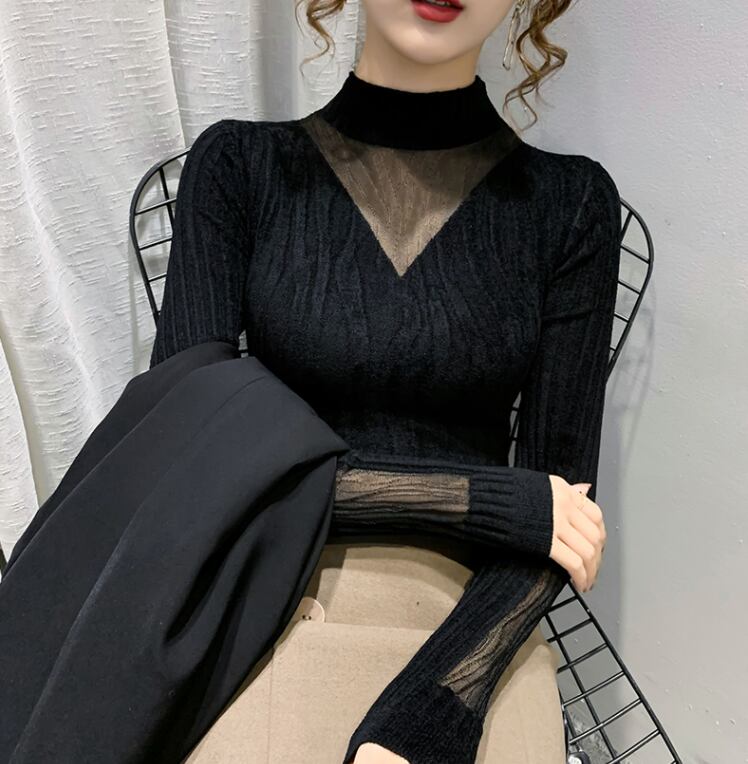 【tops】早い者勝ち!気質満点エレガントニットファッション秋冬新作長袖着痩せトップス G3477