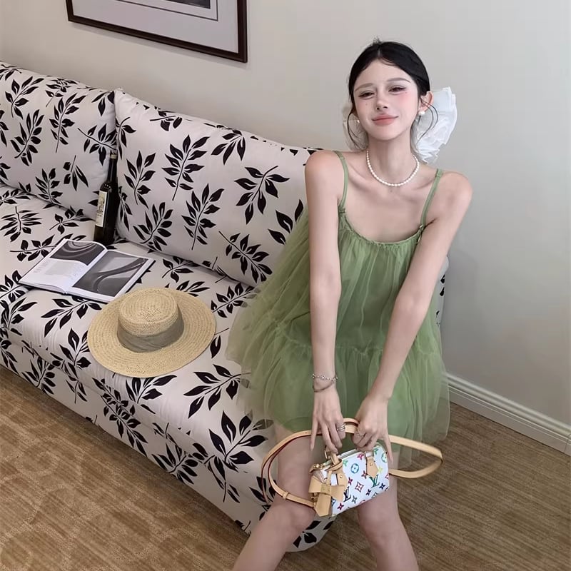 【dress】チュールミニキャミワンピース Q8346