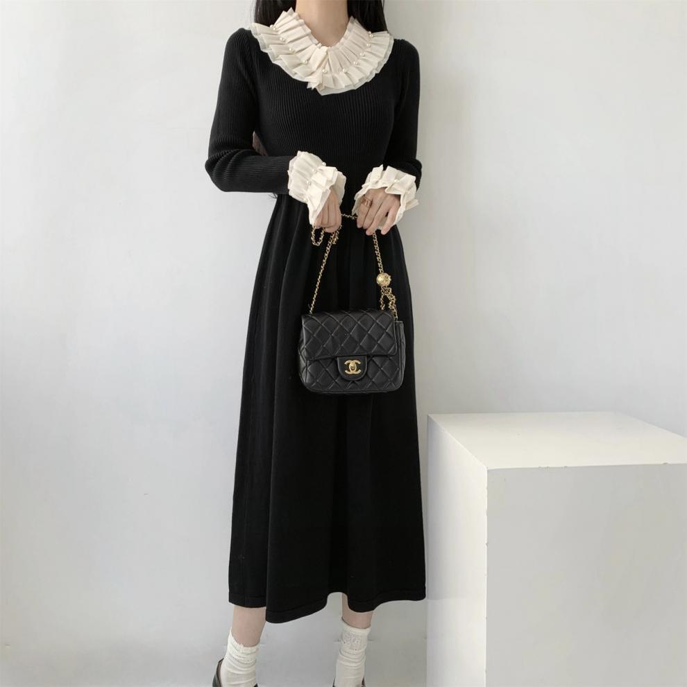 【dress】パール切り替えワンピース　M26278