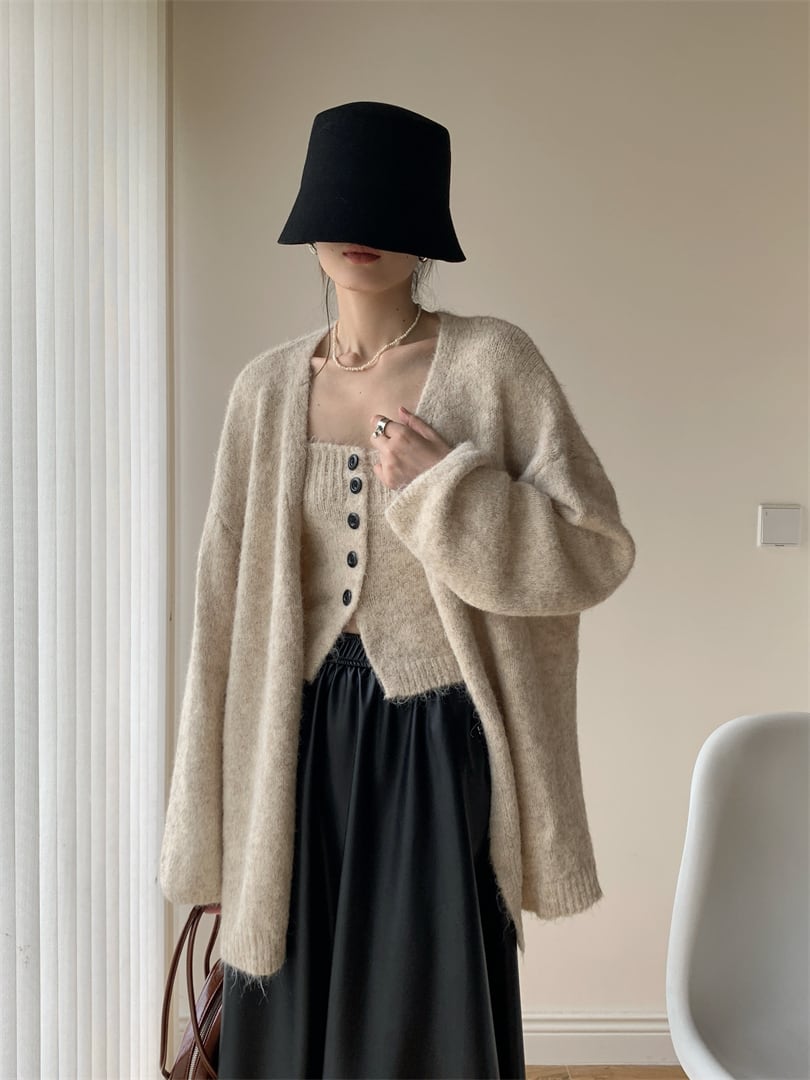 【set】ニットベアトップ×カーディガンセット　M26758