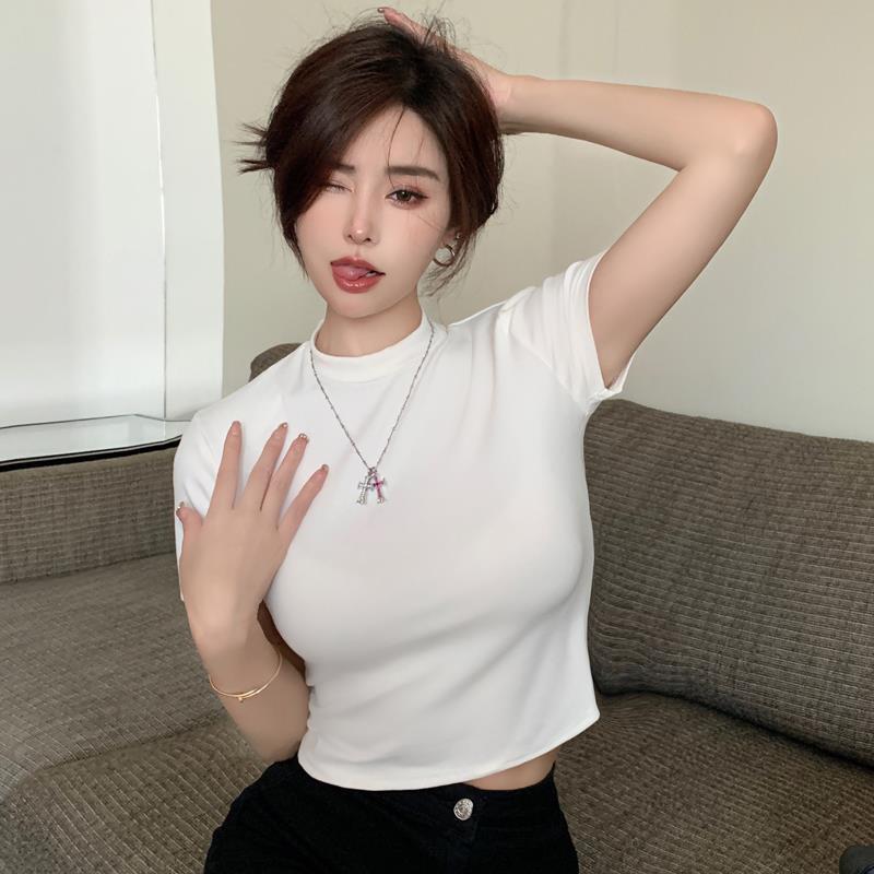 【tops】ラウンドネック半袖ＴシャツF7348