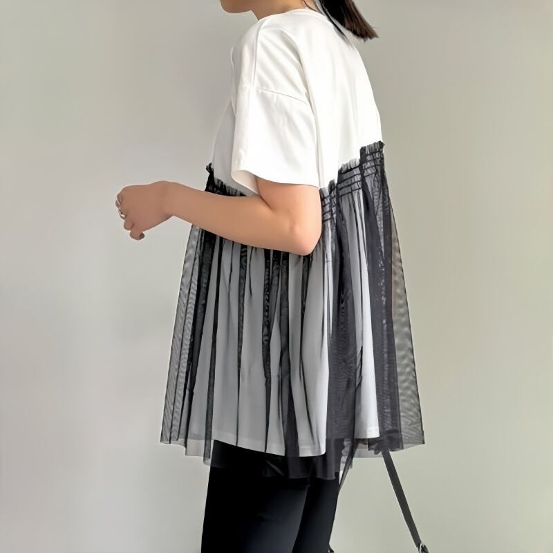 【tops】メッシュ切り替えTシャツG20304