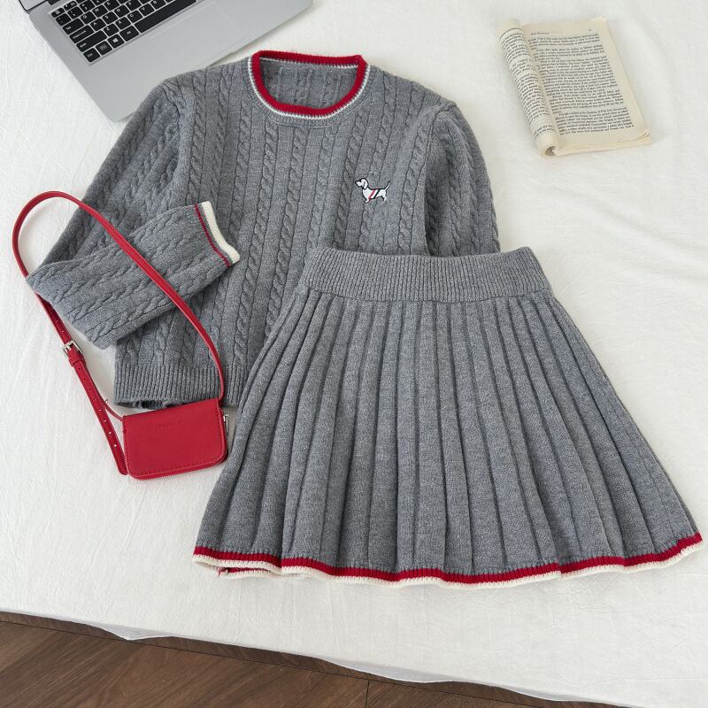 【set】ニットセーター×プリーツスカートセット　M27790