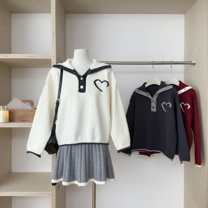 【set】ニットセーター×プリーツスカートセット　M27791