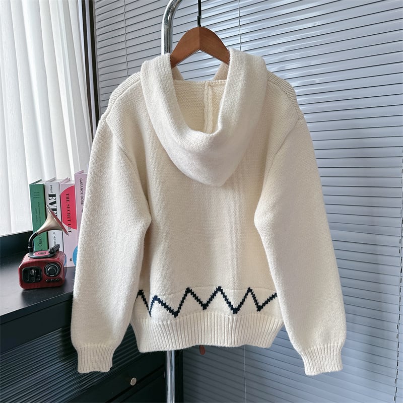 【outer】フード付きニットカーデ　M26399