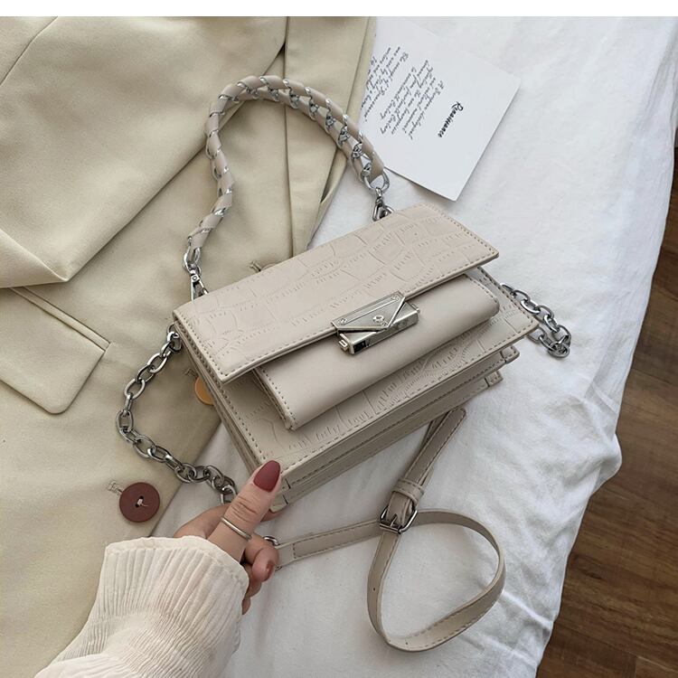 【小物】おしゃれ度高まる　ファッション無地PU肩掛け斜め掛けバッグ6色