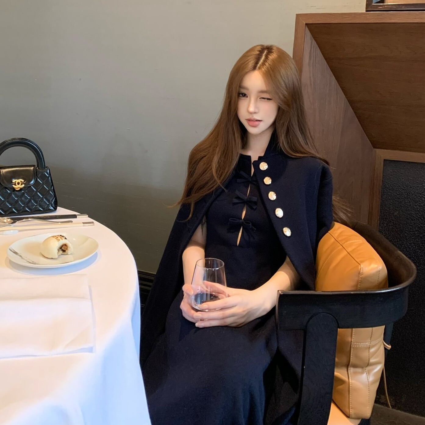 【dress】リボンノースリーブニットワンピース N3516