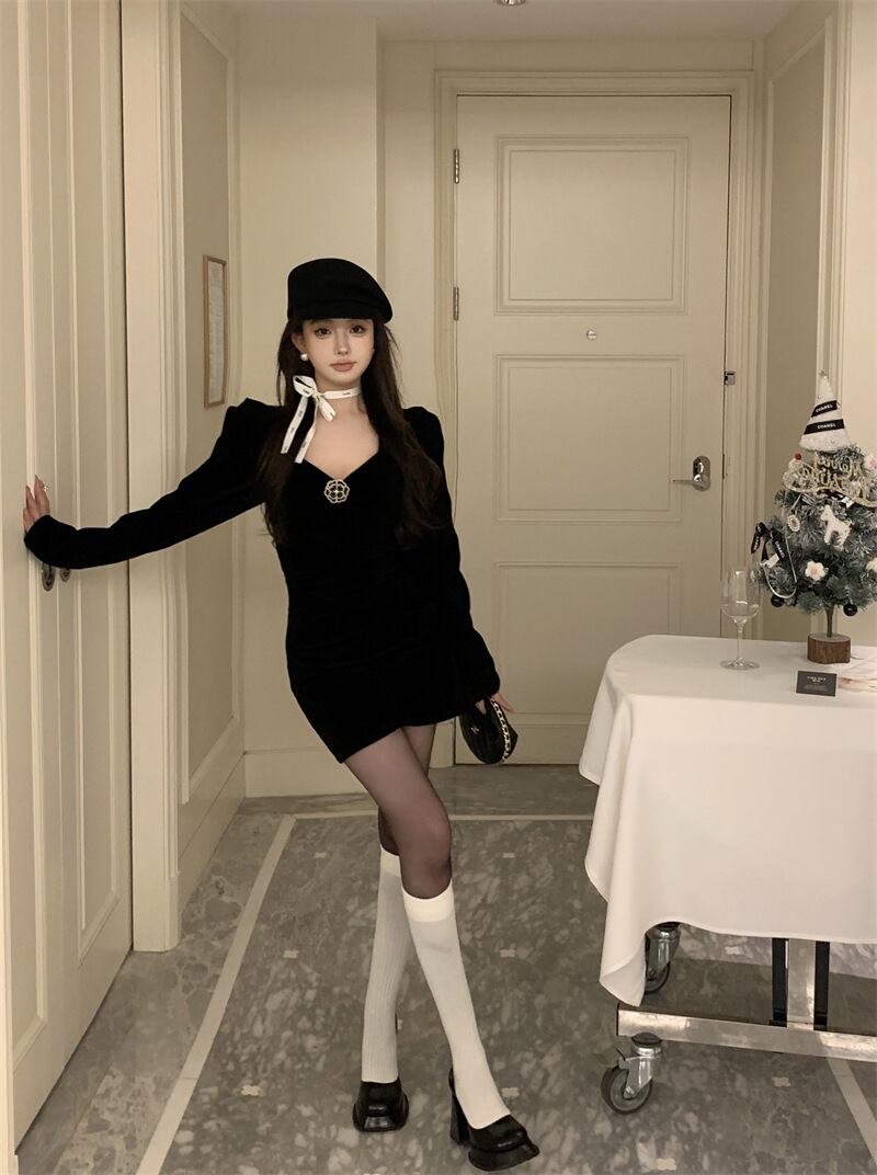 【dress】Vネックデートワンピース　M28237