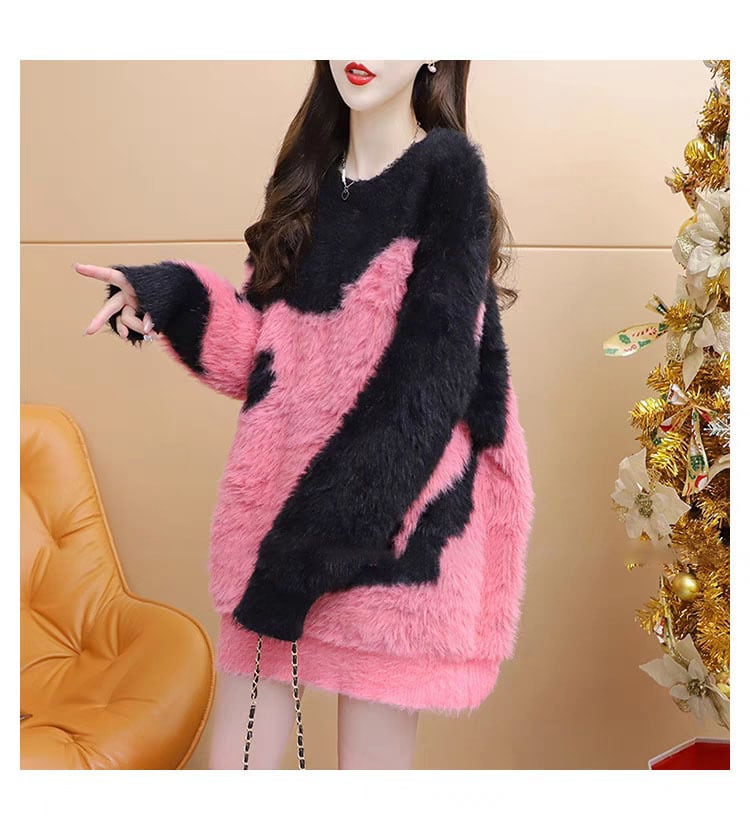 【tops】配色切り替えニットセーター　M29157