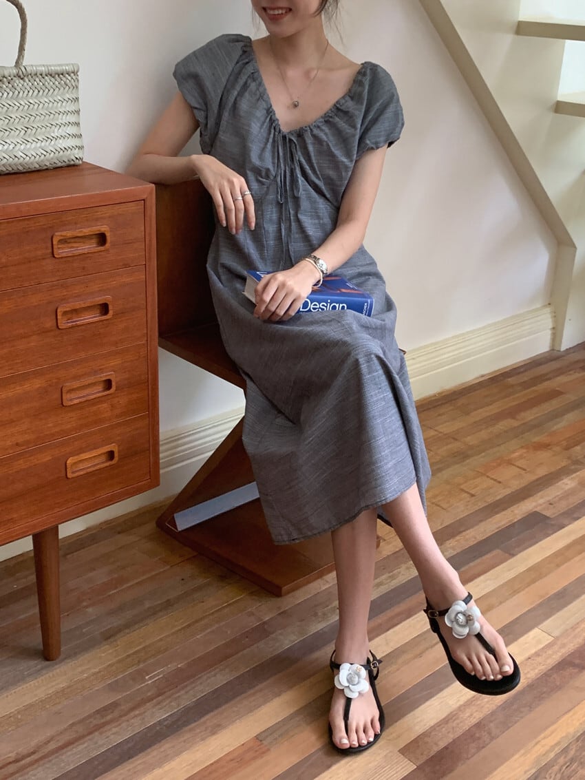 【dress】Vネックワンピース　M24642