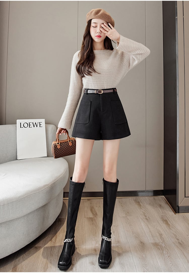 【bottoms】ファッション好感度UP!気質満点秋冬新作ハイウエストショートパンツ G3052