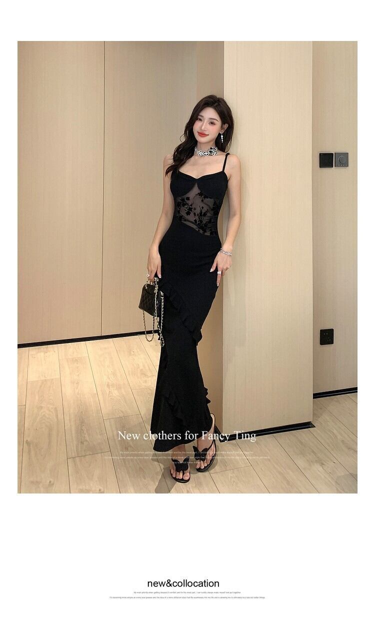 【dress】メッシュ切り替えキャミワンピース G21391