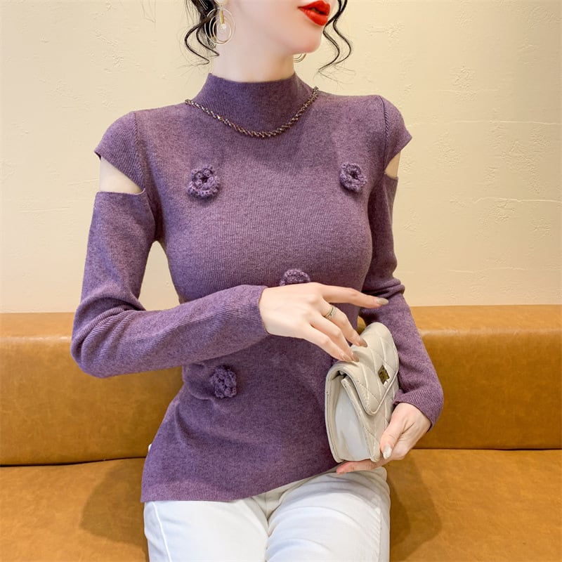 【tops】立体フラワーニットトップス　M27967