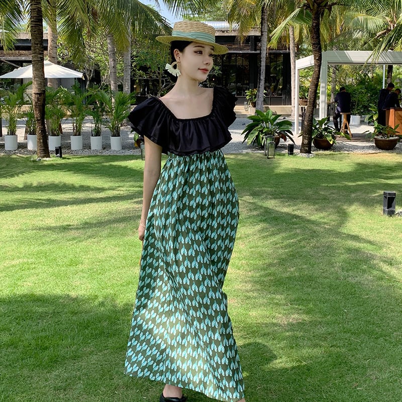 【dress】フリル切り替えワンピース　M25295