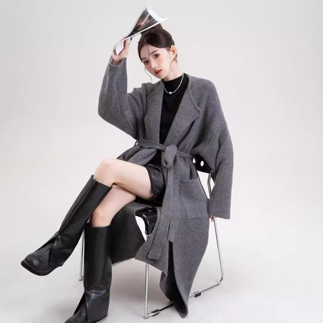 【outer】ロング丈ニットカーデ　M27146