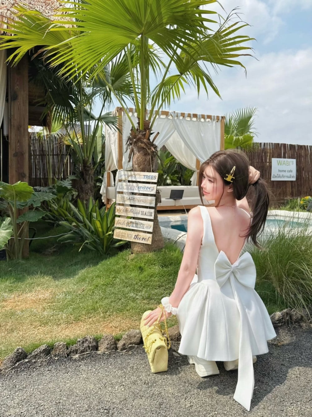 【dress】バックリボンミニワンピース　K0548