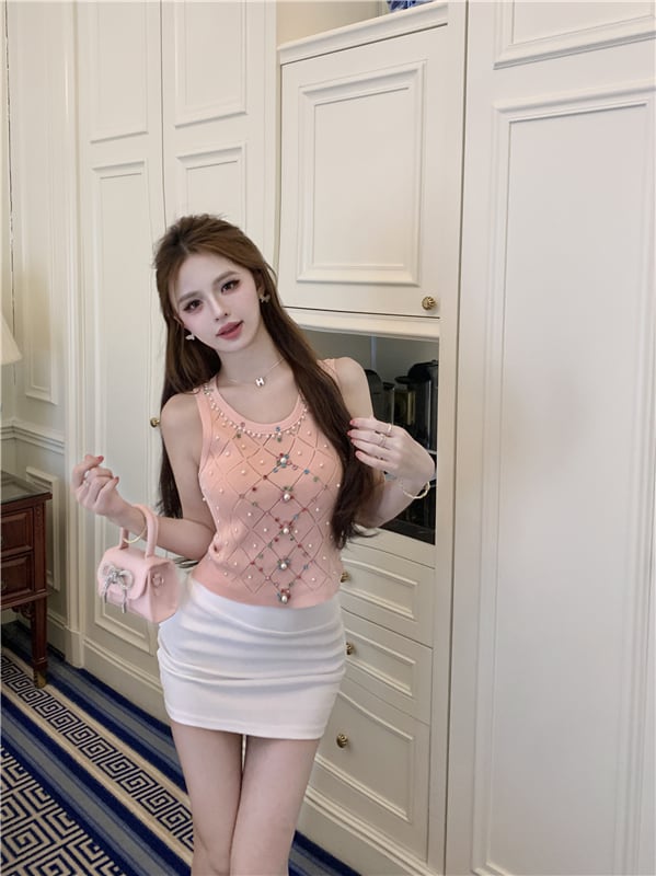 【tops】ビーズニットキャミソール G21217