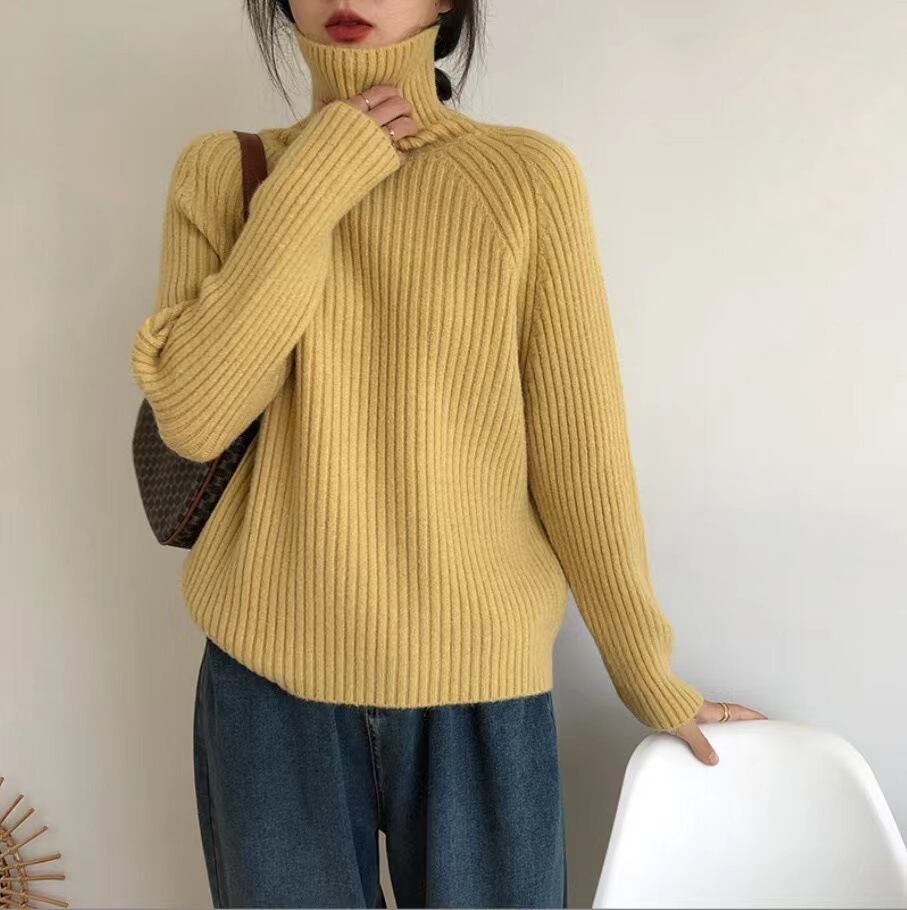 【tops】ハイネックニットトップス　M18837