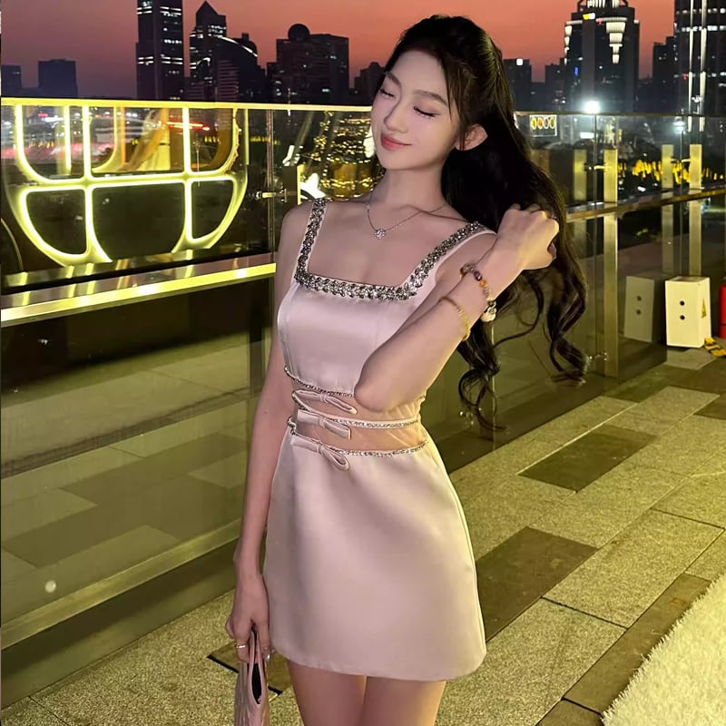 【dress】チュールドッキングキャミワンピース Q7854