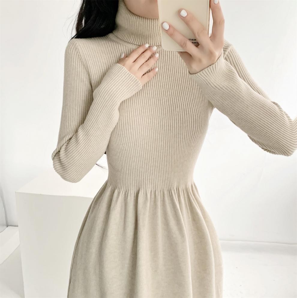 【dress】ハイネックニットワンピース　M28030