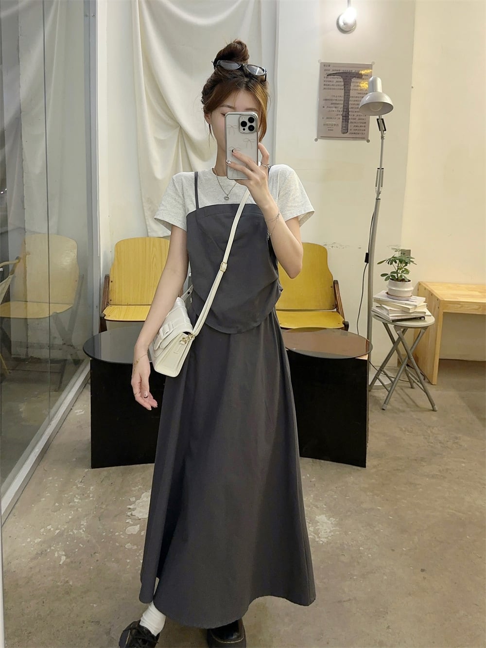 【set】切り替えTシャツ+スカートセット　M24237