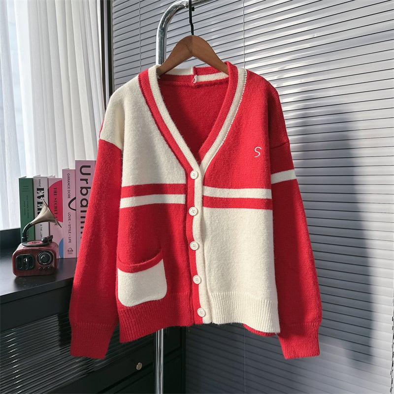 【outer】切り替えニットカーデ　M25672
