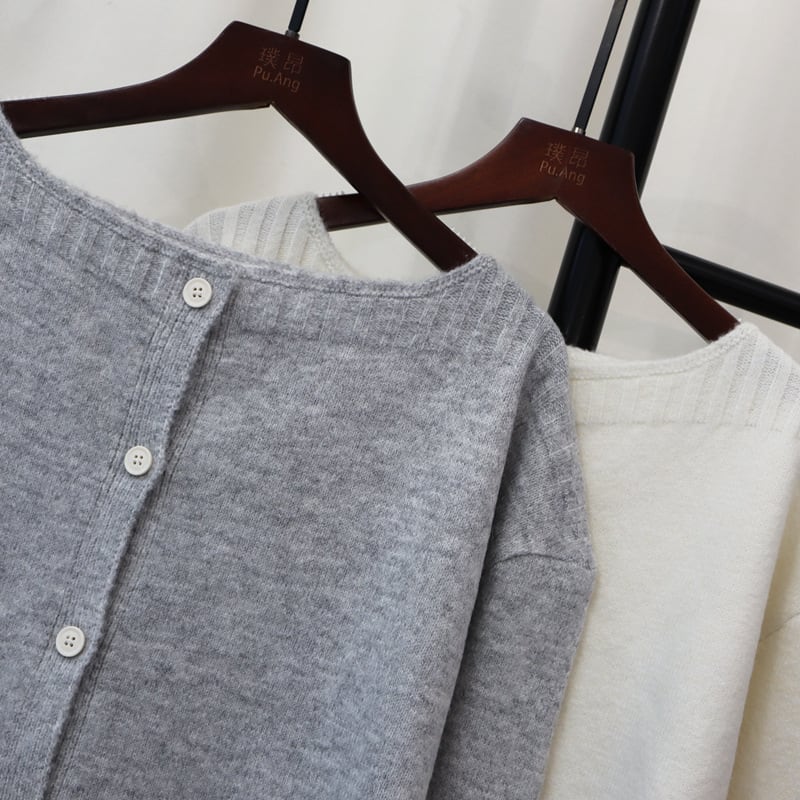 【outer】無地ニットカーデ　M26087